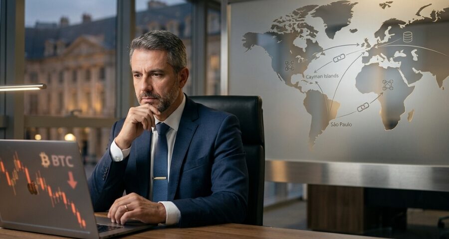 Pessoa analisando prejuízo com criptomoedas e investimentos no exterior em notebook, representando busca por recuperação de ativos internacionais com apoio jurídico especializado.